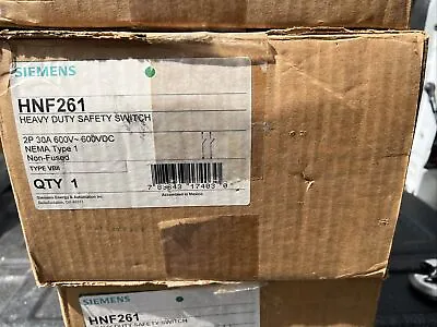 Buy New Siemens HNF261 30A 600V 2P Non Fused Indoor Disconnect Safety Switch Sealed • 48.30$