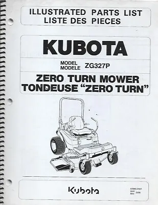 Buy Kubota Zero Turn Mower Parts List For Model: Zg327p • 32.99$