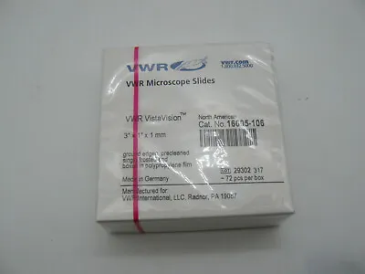 Buy VWR VISTAVISION 16005-106 MICROSCOPE SLIDES 3  X 1  X 1mm  72 PCS Free Ship Z • 17.97$