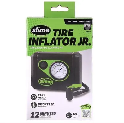 Buy Slime Tire Inflator Jr. Black 12V 100 PSI Analog Tire Inflator/Gauge • 24.99$