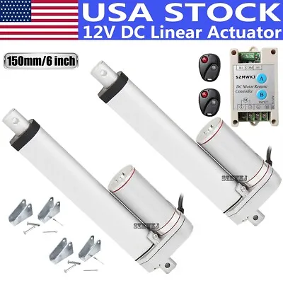 Buy 2 Dual 1500N 12V 6  Linear Actuators W/ Wireless Controller For Auto Car Lift SJ • 96.99$