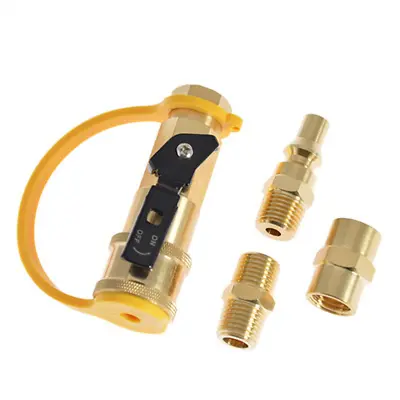 Buy 1Set Brass 1/4  RV Propane Natural Gas Quick Connect Fittings For RV,Trailer,BBQ • 22.99$