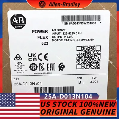 Buy 25A-D013N104 Series B Allen Bradley PowerFlex 523 AC Drive 7.5HP 480V • 600$