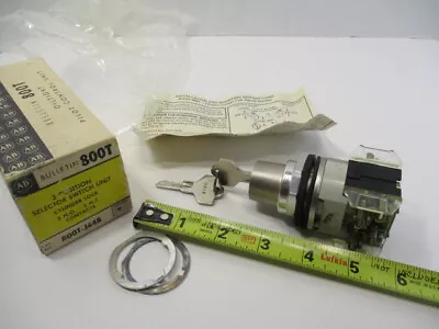 Buy NOS - ALLEN BRADLEY # 800T-J44B Selector Switch, 3 Position, Key Operated, New • 58.97$