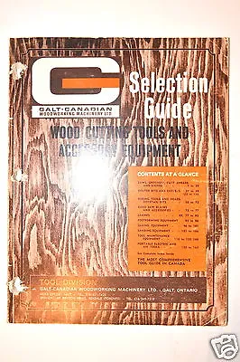 Buy GALT Canadian Woodworking Machinery Catalog Selection Guide  #RR561 Saws • 17.66$