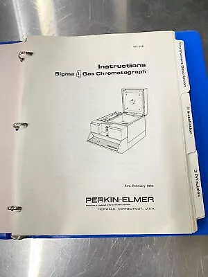 Buy Perkin Elmer Sigma 4 Gas Chromatograph - Users Guide / Instructions Manual • 39.99$