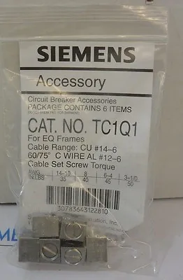 Buy SIEMENS I-T-E GOULD Lug Kit TC1-Q1 TC1Q1 6pk Bag For EQ-B HB BQ - NEW • 35$