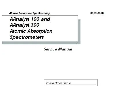 Buy Perkin Elmer  Atomic Absorption  100 / 300 Service Manual  • 150$