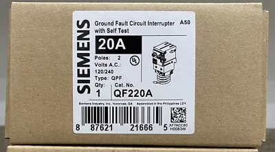 Buy Qf220a Siemens 2p-20a-240vac Ground Fault Circuit Breaker New • 115$