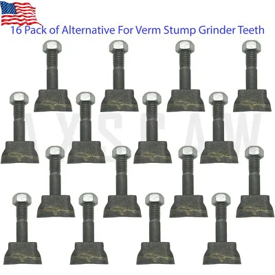 Buy 16 Pack Of Alternative For Verm Stump Grinder Teeth NEW • 125.99$