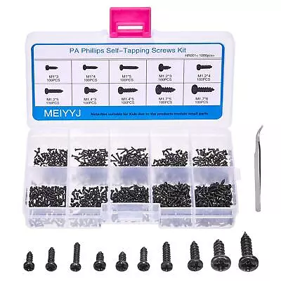 Buy Pack Of 1000 Small Multi-Purpose Self-Tapping Electronic Screws Assortment Kit • 10.51$