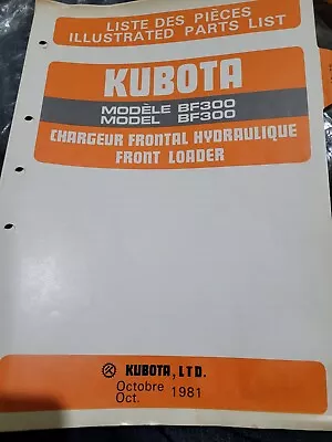 Buy ORIGINAL 1980s KUBOTA TRACTOR  BF300 FRONT LOADER  PARTS CATALOG MANUAL • 15$