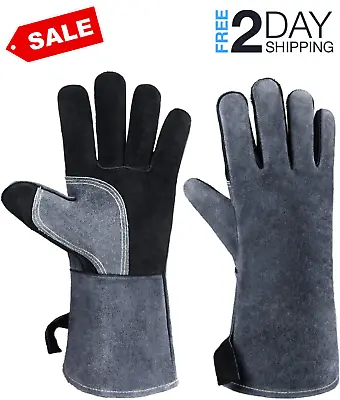 Buy 932°F Fireproof Heat Resistant Gloves Fire Pit Wood Stove For Blacksmith Tools • 39.99$
