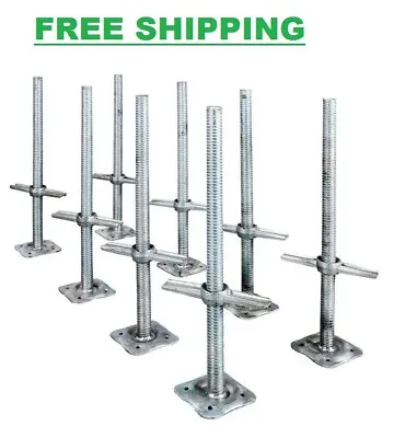 Buy 24  Scaffolding Leveling Jack Steel Plate Base Adjustable Screw 8 Pack MetalTech • 225.71$