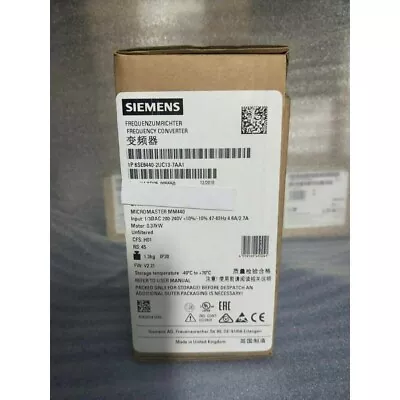Buy New Siemens 6SE6440-2UC13-7AA1 6SE64402UC137AA1 MICROMASTER440 Without Filter • 352.05$
