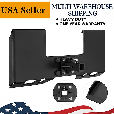 Buy 3/8  Thick Skid Steer Mount Plate W/2  Detachable Trailer Hitch Receiver Attach • 176.99$