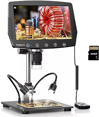 Buy TOMLOV DM04 Digital Microscope 9 In Screen 1200x 1080P Video Soldering Magnifier • 129$