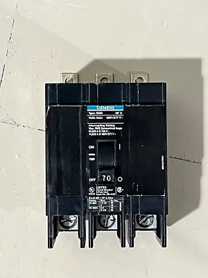 Buy Siemens BQD370 70 Amp 3 Phase 480V Main Breaker Used • 89.99$