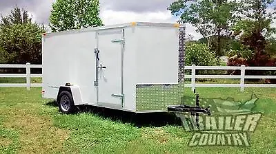 Buy NEW 2024 6 X 12 V-Nosed Enclosed Cargo Motorcycle Trailer W/Ramp & Side Doors • 3,795$