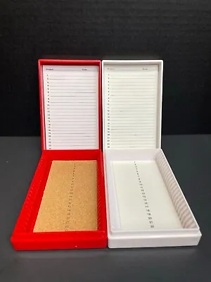 Buy VWR Microscope Slide Box 25 Place Lined Assorted Colors 4 Boxes • 45$