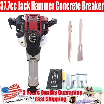 Buy 4-Stroke 37.7cc Gas Powered Demolition Jack Hammer Kit Concrete Rock Breaker • 238.45$