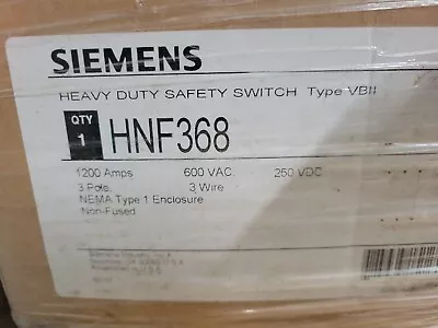 Buy Siemens Hnf368 3ph 600v 1200a Nema 1 Non-fused Disconnect New Surplus • 8,999.99$