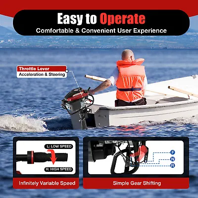 Buy 4-Stroke Outboard Motor 7HP HANGKAI Fishing Boat Motor Water Cooling System • 525$