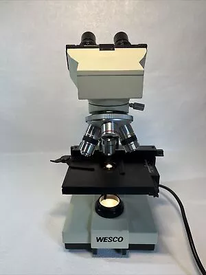 Buy Wesco VU 2000 Binocular Compound Microscope With 4X 10X 40X 100X Objectives • 89$