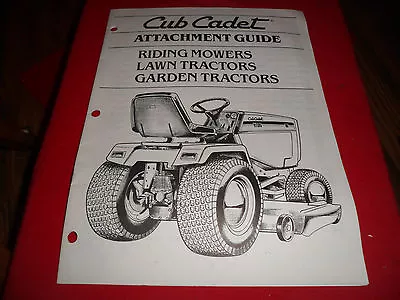 Buy (Drawer 17) Cub Cadet Attachment Guide Riding Mowers Lawn Garden Tractors • 20$