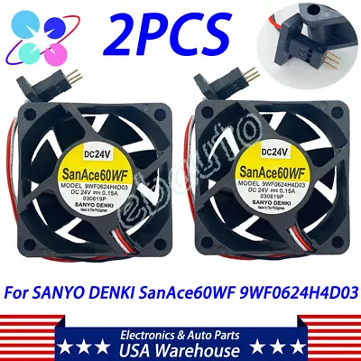 Buy 2PCS NEW 9WF0624H4D03 For SANYO DENKI FAN SanAce60wf DC24V 0.15A 60*60*25mm 6CM • 37.50$