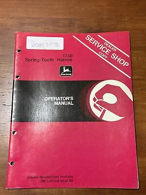 Buy John Deere 1740 Spring-Tooth Harrow Operator’s Manual • 8.75$