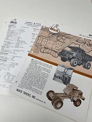 Buy Mack Trucks M-30X Ton End Dumper Promotional 2 Page Advertising Booklet Vintage • 22.49$