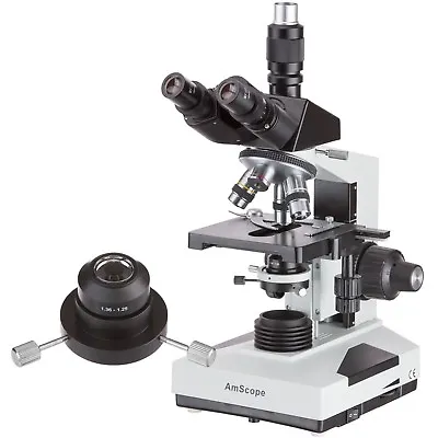 Buy AmScope 40X-2000X Trinocular Compound Darkfield Microscope With Oil Condenser • 544.99$