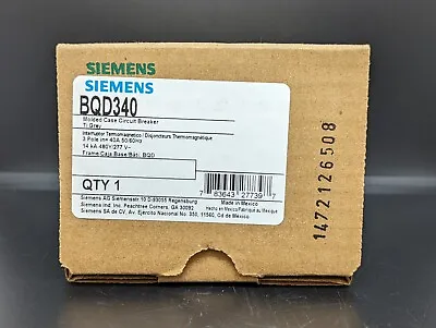 Buy Siemens BQD340 3 Pole 40AMP 480V 14kA Bolt On Circuit Breaker NEW IN BOX • 195$