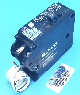 Buy New Circuit Breaker Siemens QF120 Q120A 20 Amp 1 Pole 120V 10kA GFCI • 44.99$