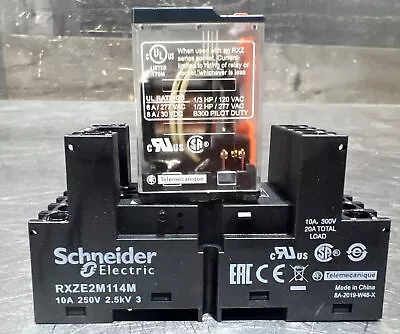 Buy SCHNEIDER ELECTRIC RXM4AB1F7 With RXZE2M114M Base Nos Surplus No Original Box • 14.99$