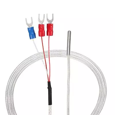 Buy PT100 RTD Temperature Sensor Probe Three-wire System 200cm(6.56ft) • 11.64$
