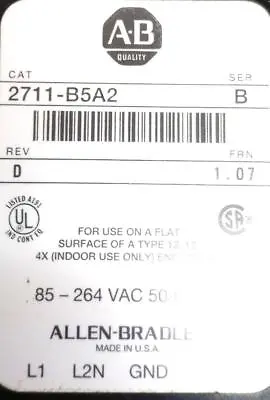 Buy Allen-Bradley 2711-B5A2 Series B PanelView 550 Operator Interface Panel • 2,285.32$