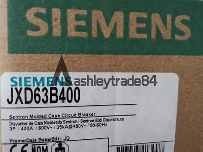 Buy 1PCS NEW Siemens Sentron Circuit Breaker 3P 400A JXD63B400 • 2,700$