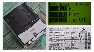Buy Low Hours Allen Bradley Powerflex-70 1HP 20AC2P1A0AYNANC0 Tested Good FRN: 5.001 • 424.99$