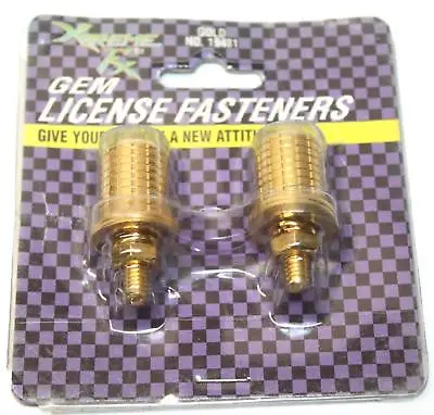 Buy Xtreme FX 19481 Gem License Plate Fasteners 2 Pack Gold Car Auto Hardware Parts • 9.90$