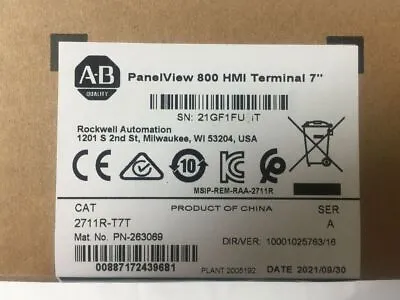 Buy 2711R-T7T Allen Bradley Panelview 800 HMI 7 Inch Color Terminal • 520$