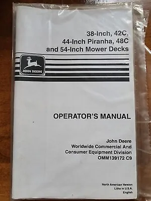 Buy John Deere 38  42C 44  48C 54  Mower Deck Op Manual OMM139172 C9 • 29.99$