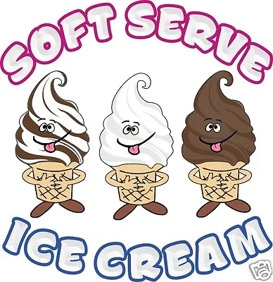 Buy Soft Serve W/Lettering Ice Cream Concession Restaurant Food Truck Decal 14  • 16.99$