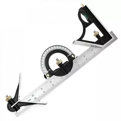 Buy 12  Combination Protractor Tri- Square Angle Ruler Machinist Measuring Tool Set • 15.76$