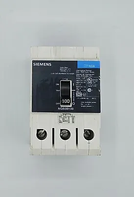 Buy Siemens NGB3B100 NGB 100 Amp 100A 25kA 480 Volt 3 Pole Bolt On Circuit Breaker • 174.99$