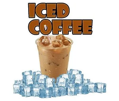 Buy Ice Coffee With Wording 9'' Vinyl Food Decal For Coffee Shop Or Wagon Truck Sign • 10.17$