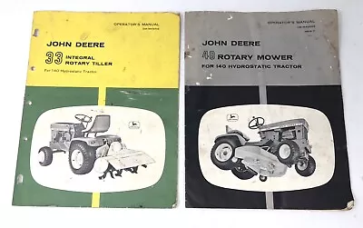 Buy John Deere 140 Hydrostatic Tractor Operator's Manual 33 Rotary Tiller 48 Mower • 40$