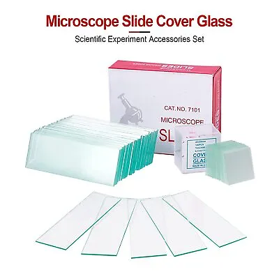 Buy Microscope Slides Kit With 50 Pre-Cleaned Blank Slides And 100 Glass Coverslips • 13.69$