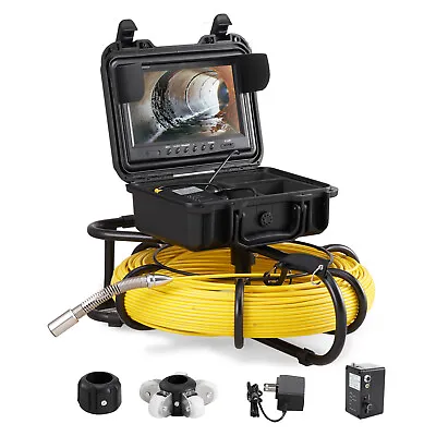 Buy VEVOR 393ft/120m 9  Sewer Camera 1200TVL Monitor HD Drain Pipe Inspection Camera • 1,099.99$